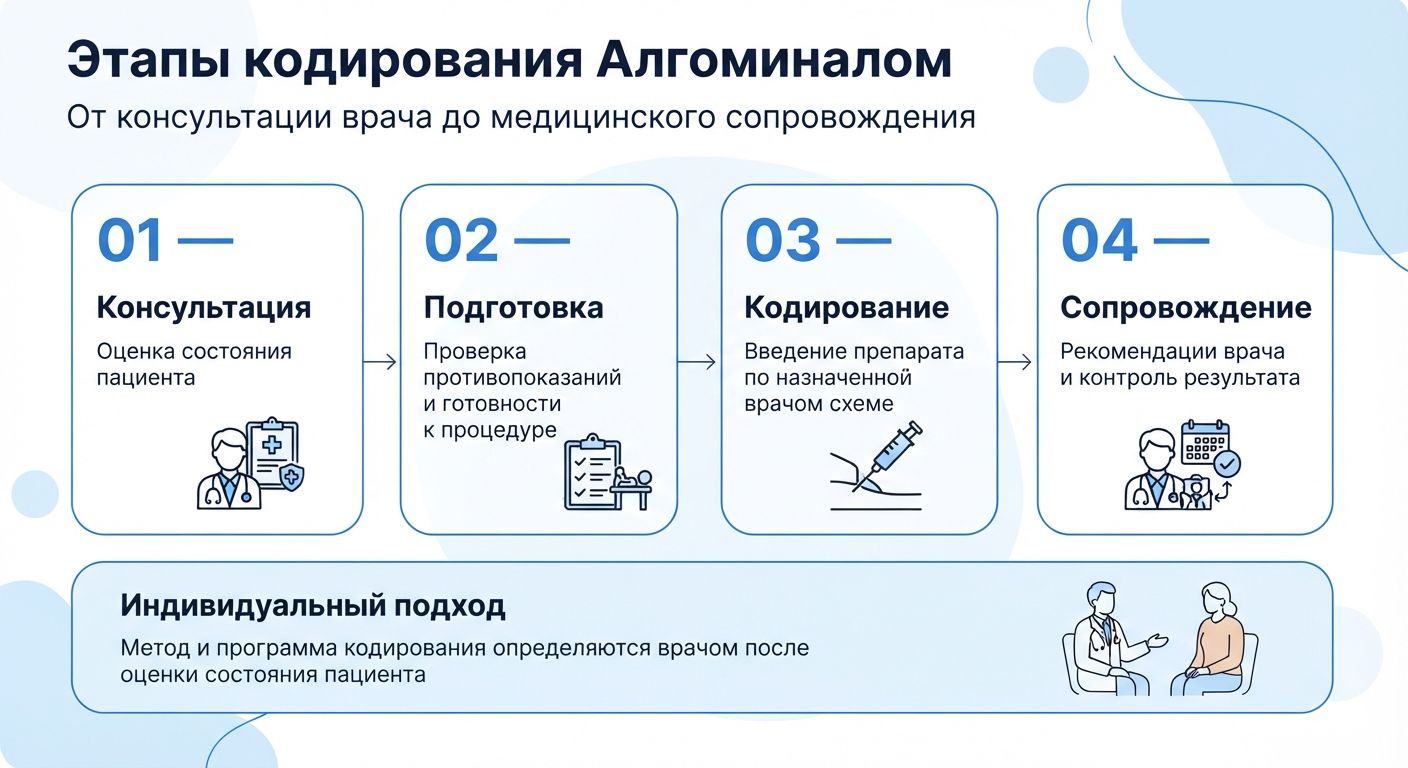 Кодирование препаратом «Алгоминал» в Лобне инфографика